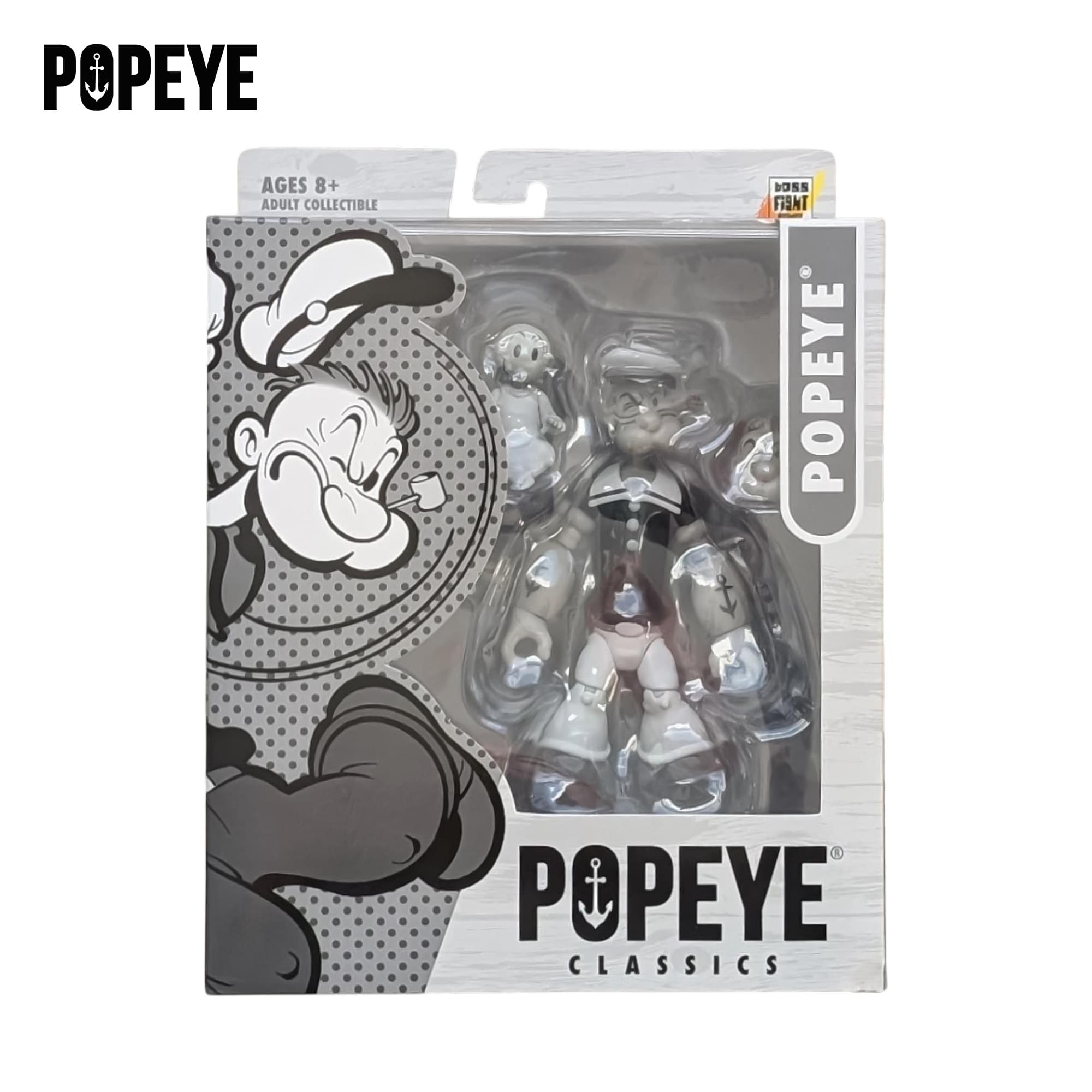 Popeye Classics 1:12 Scale Action Figure | Popeye (Black & White Ver.)