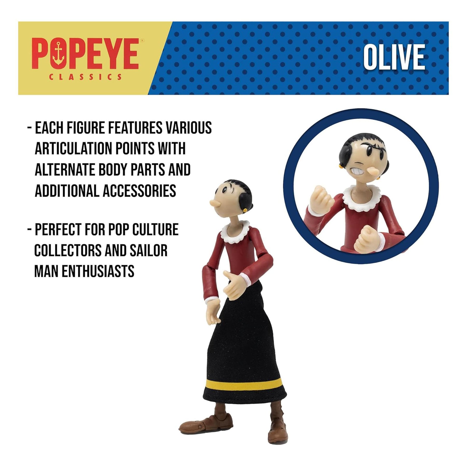 Popeye Classics 1:12 Scale Action Figure | Olive Oyl