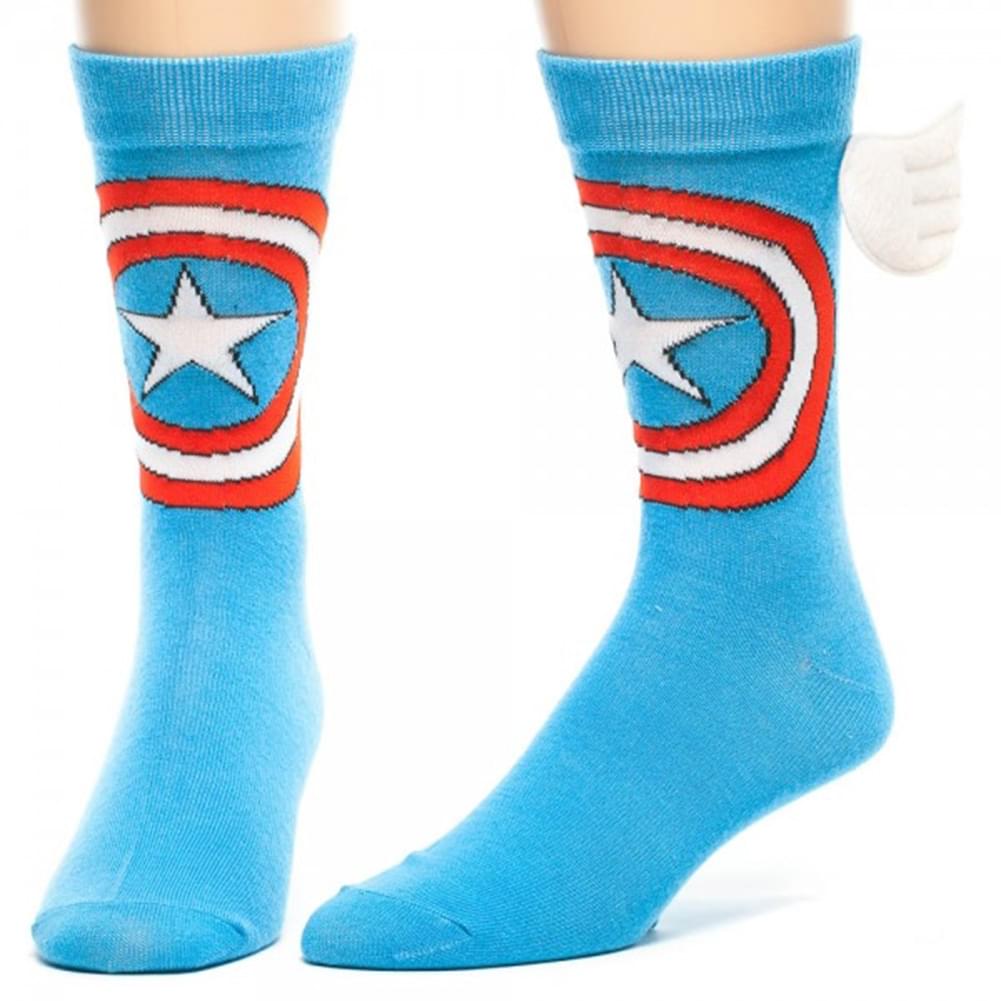 Marvel Captain America Crew Socks With Wings