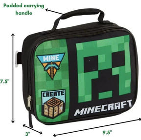Minecraft Creeper 17 Inch Kids Backpack with Lunch Bag
