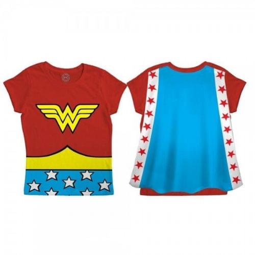 DC Comics Wonder Woman Logo Red Cape Toddler Tee