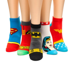 DC Comics 5-Pack Assorted Superhero Ankle Socks