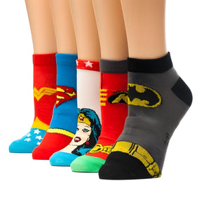 DC Comics 5-Pack Assorted Superhero Ankle Socks