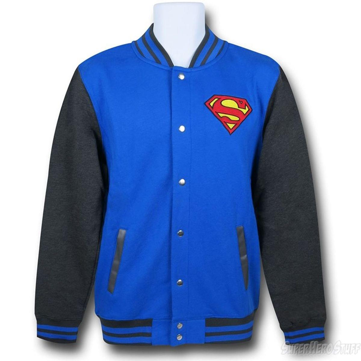 Superman Logo Mens Letterman Jacket