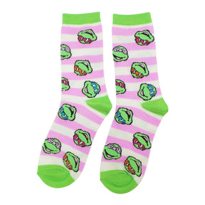Teenage Mutant Ninja Turtles Pink Striped Crew Socks