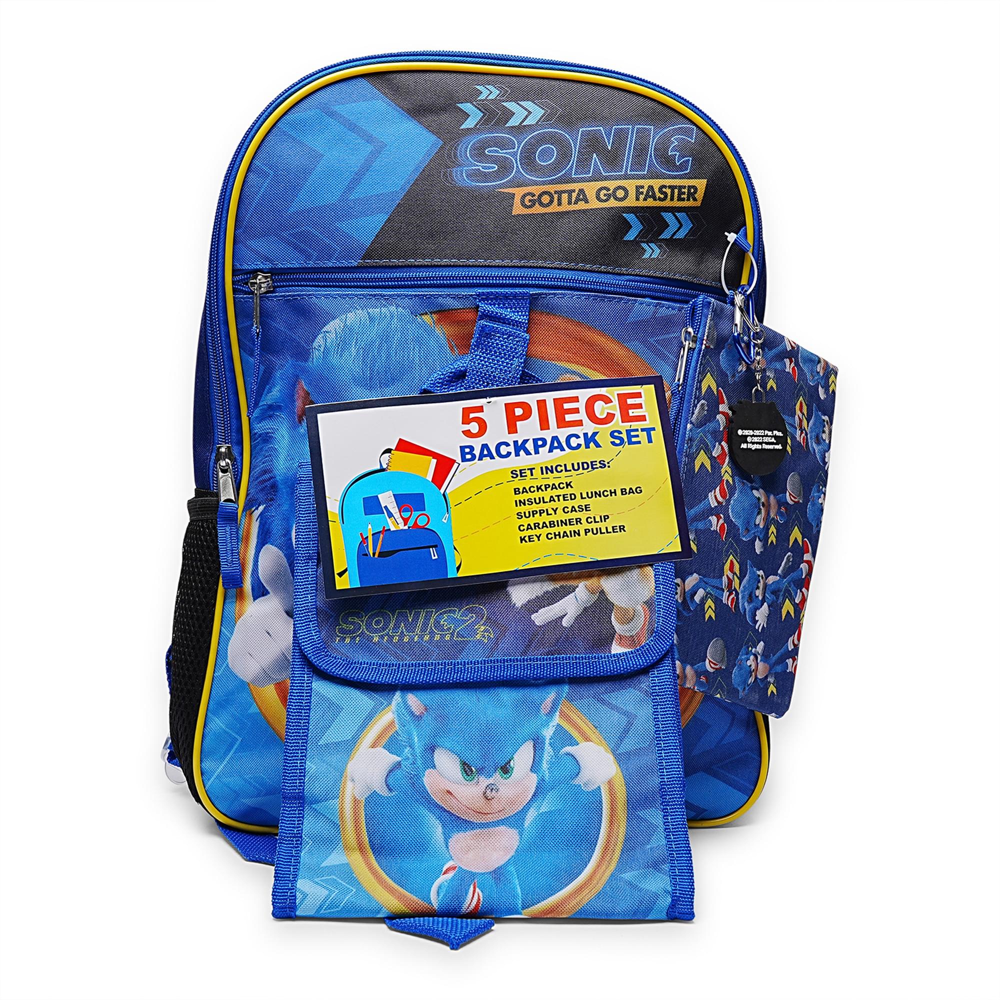 Sonic The Hedgehog and Friends 5 Piece 16 Inch Backpack Set