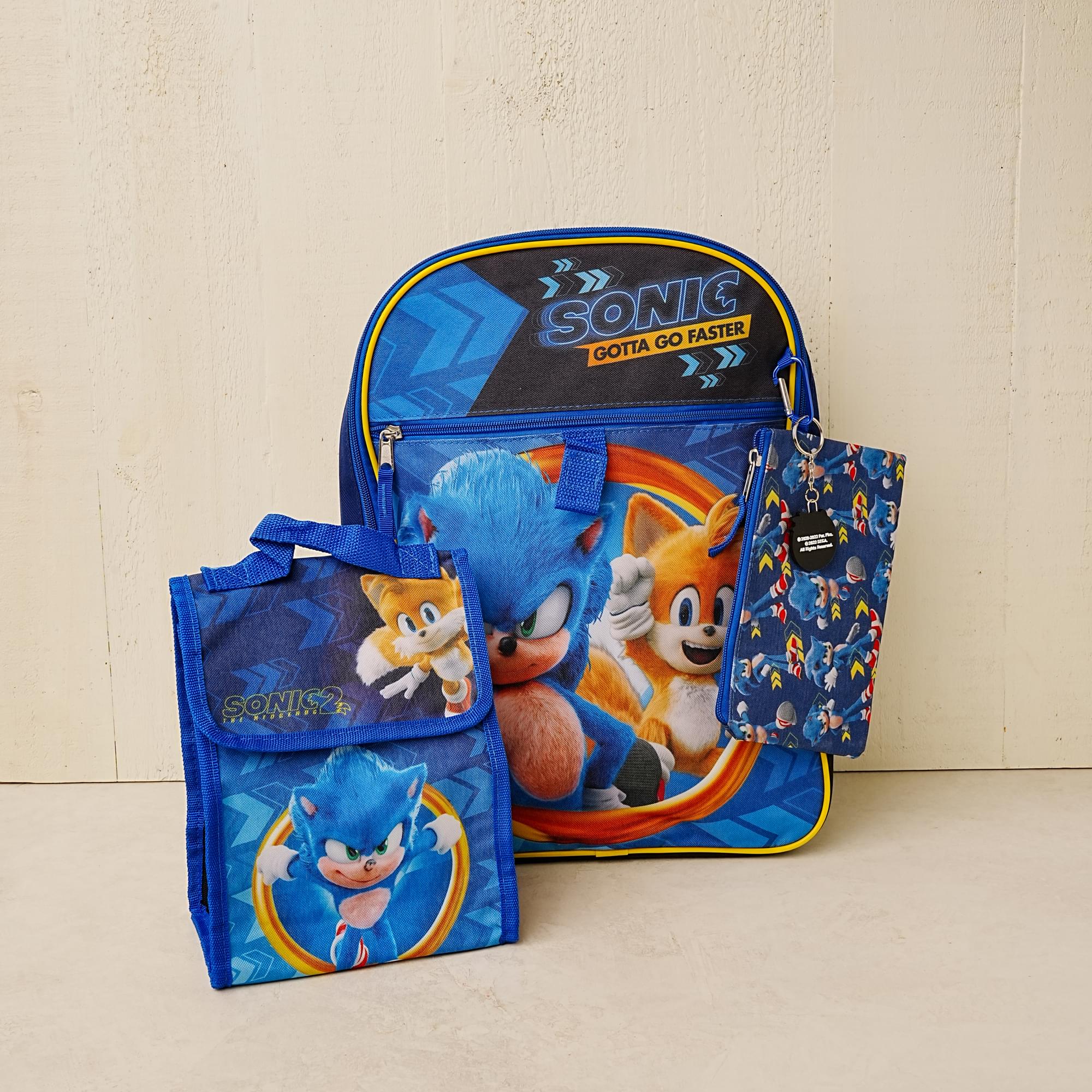 Sonic The Hedgehog and Friends 5 Piece 16 Inch Backpack Set