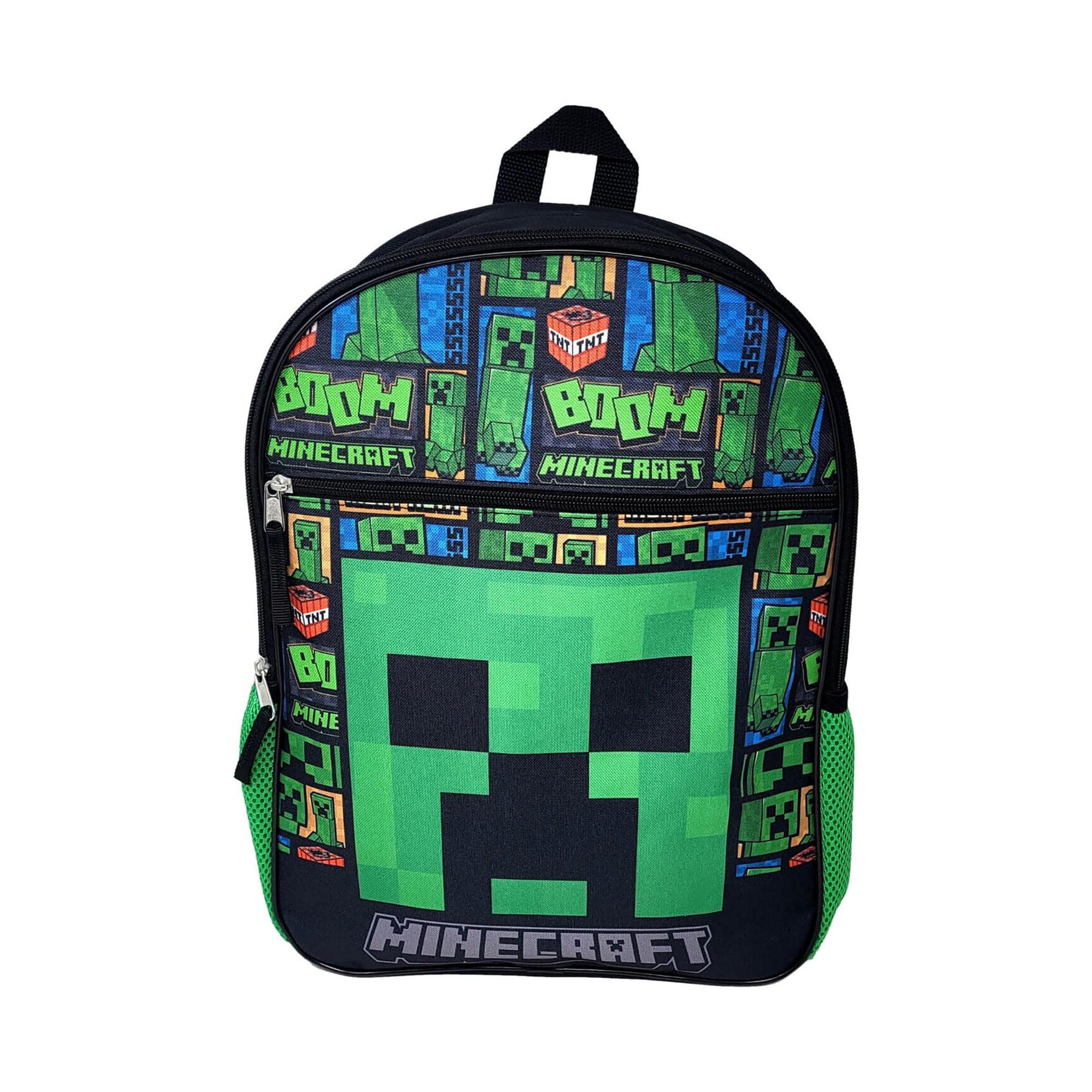 16in backpack on kids Minecraft Collage 16 Inch Kids Backpack