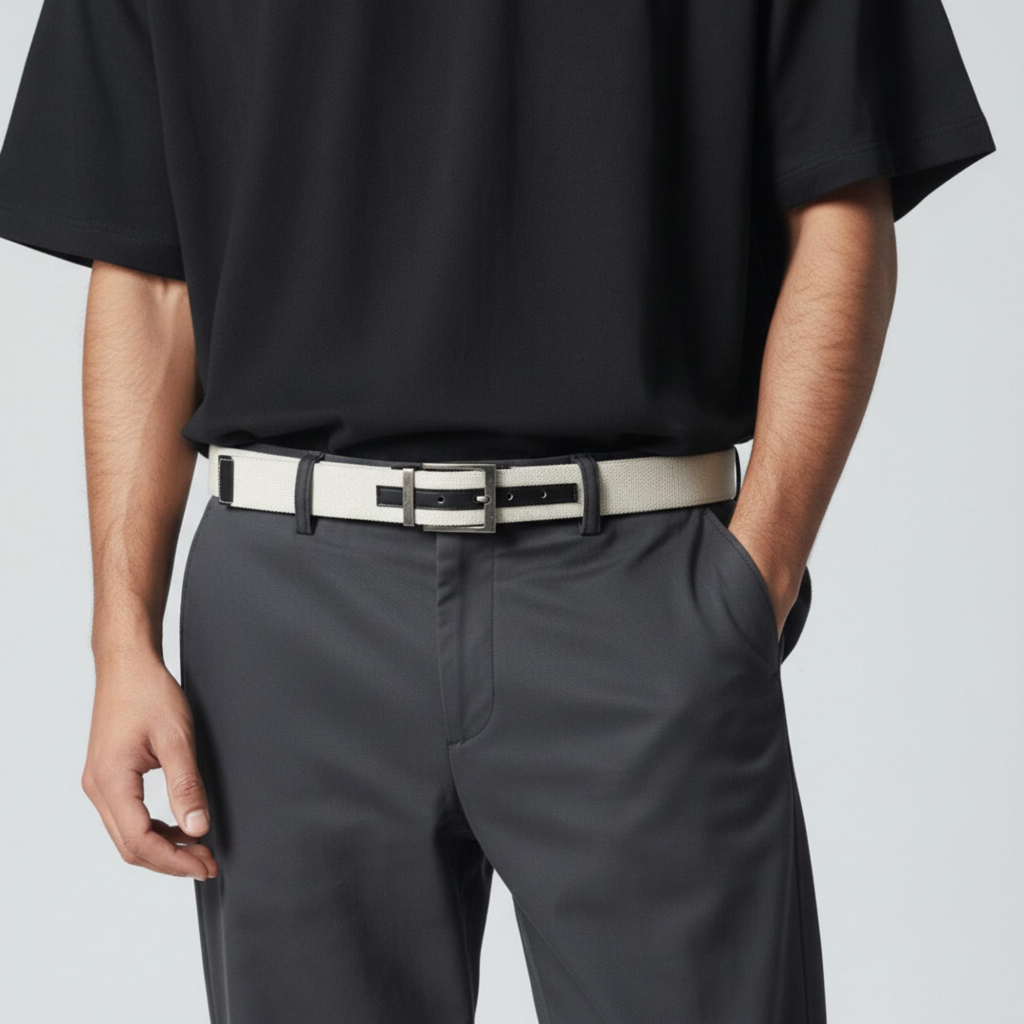 Black & Tan Reversible Canvas Men's Belt