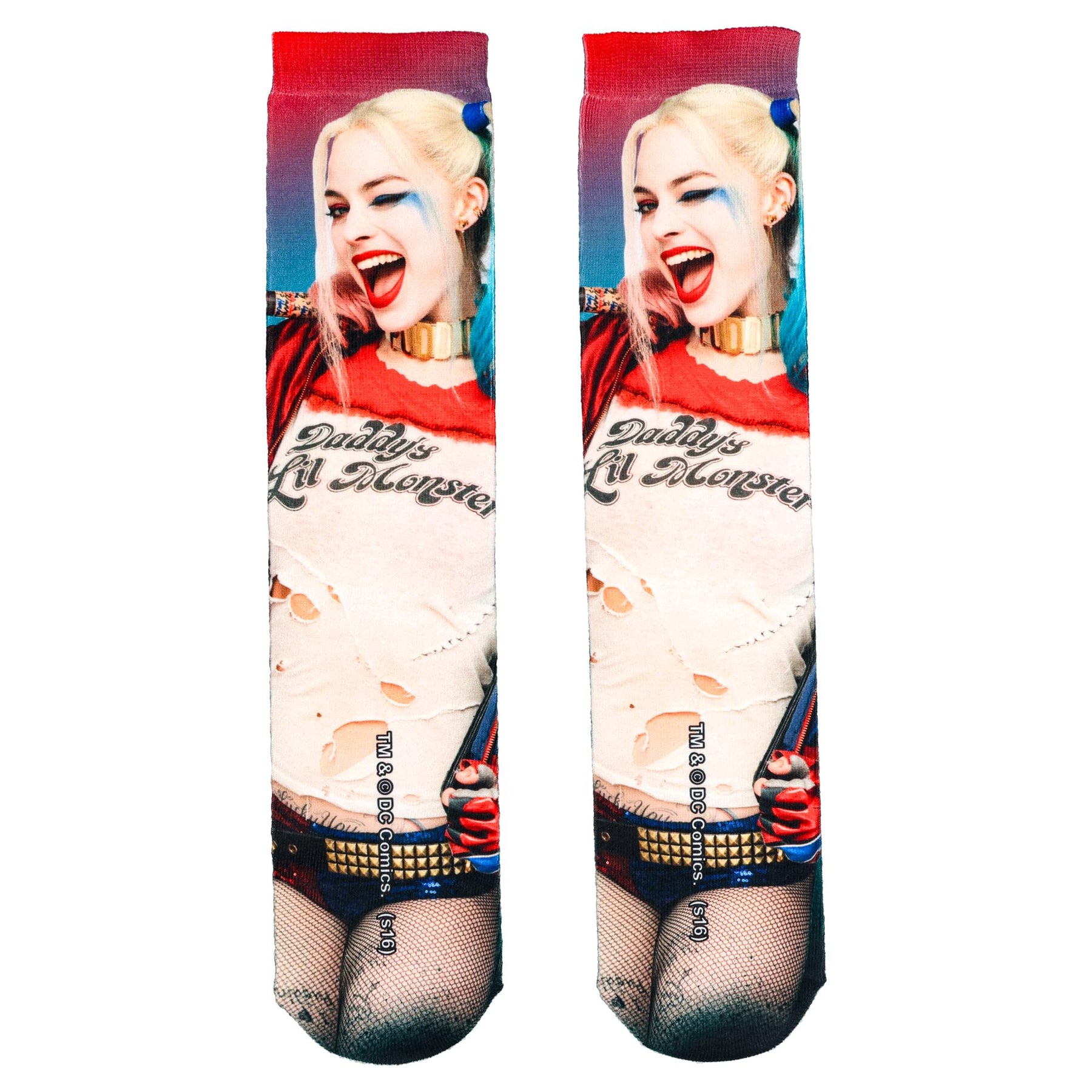 DC Comics Suicide Squad Harley Quinn Sublimated Crew Socks