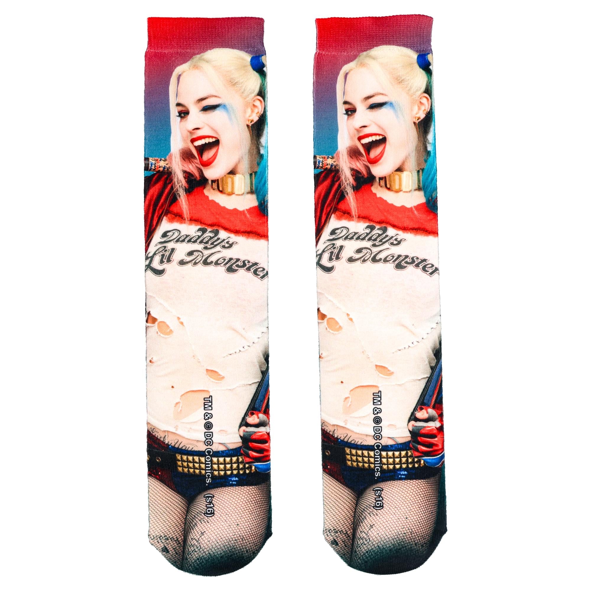 DC Comics Suicide Squad Harley Quinn Sublimated Crew Socks