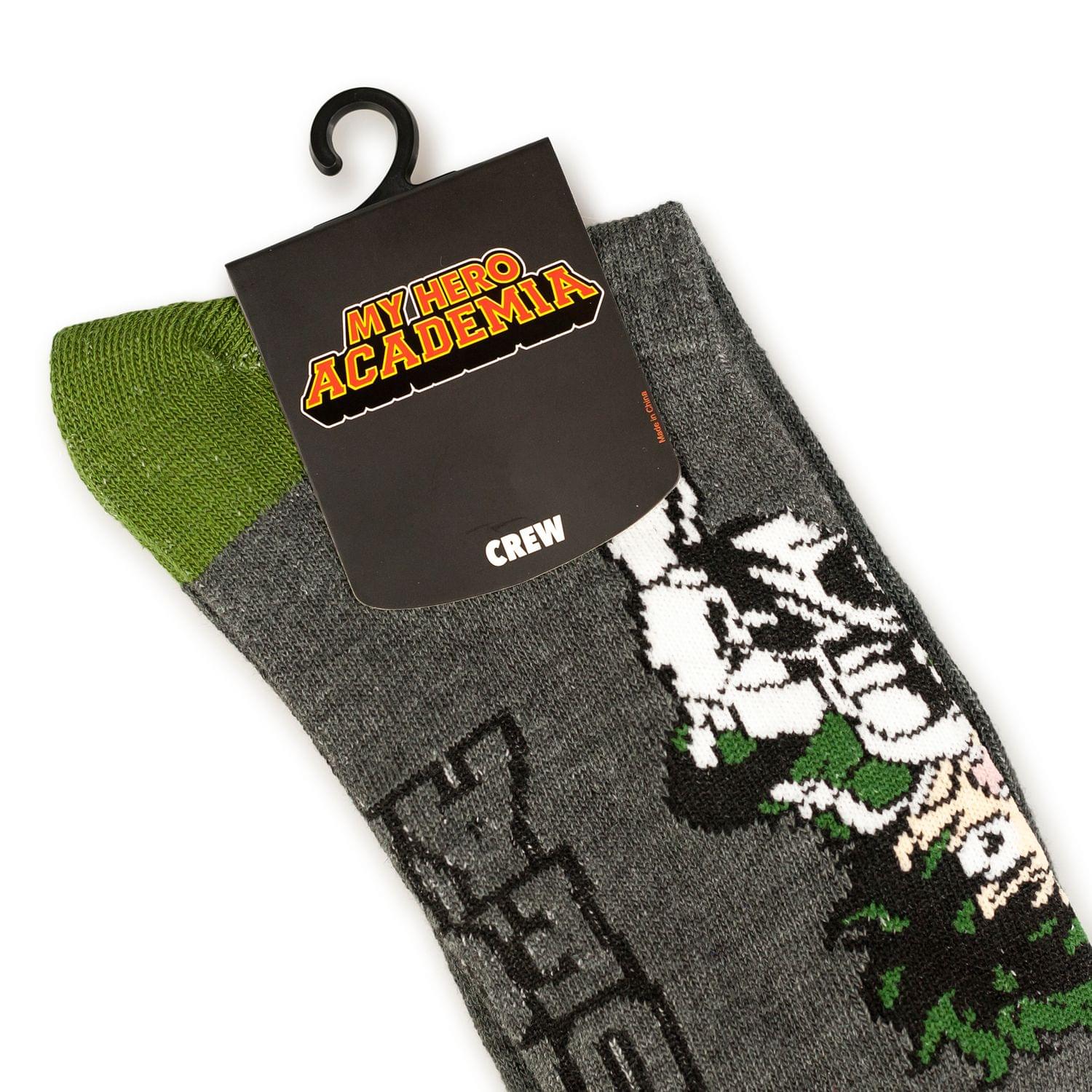 Bioworld My Hero Academia Anime Socks Featuring Deku | Adult Anime Crew Socks
