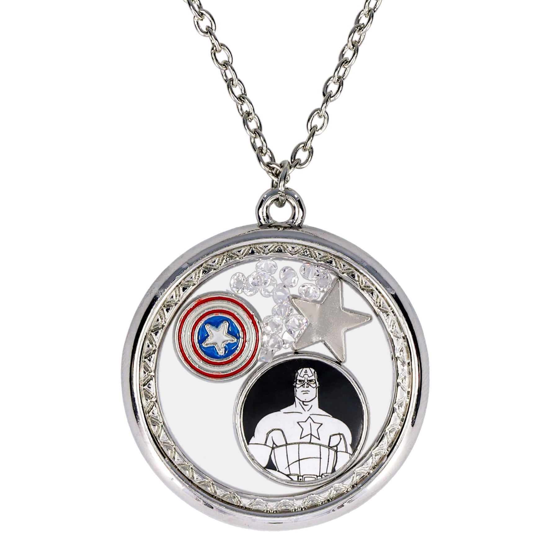 Captain America Charm Shaker Necklace