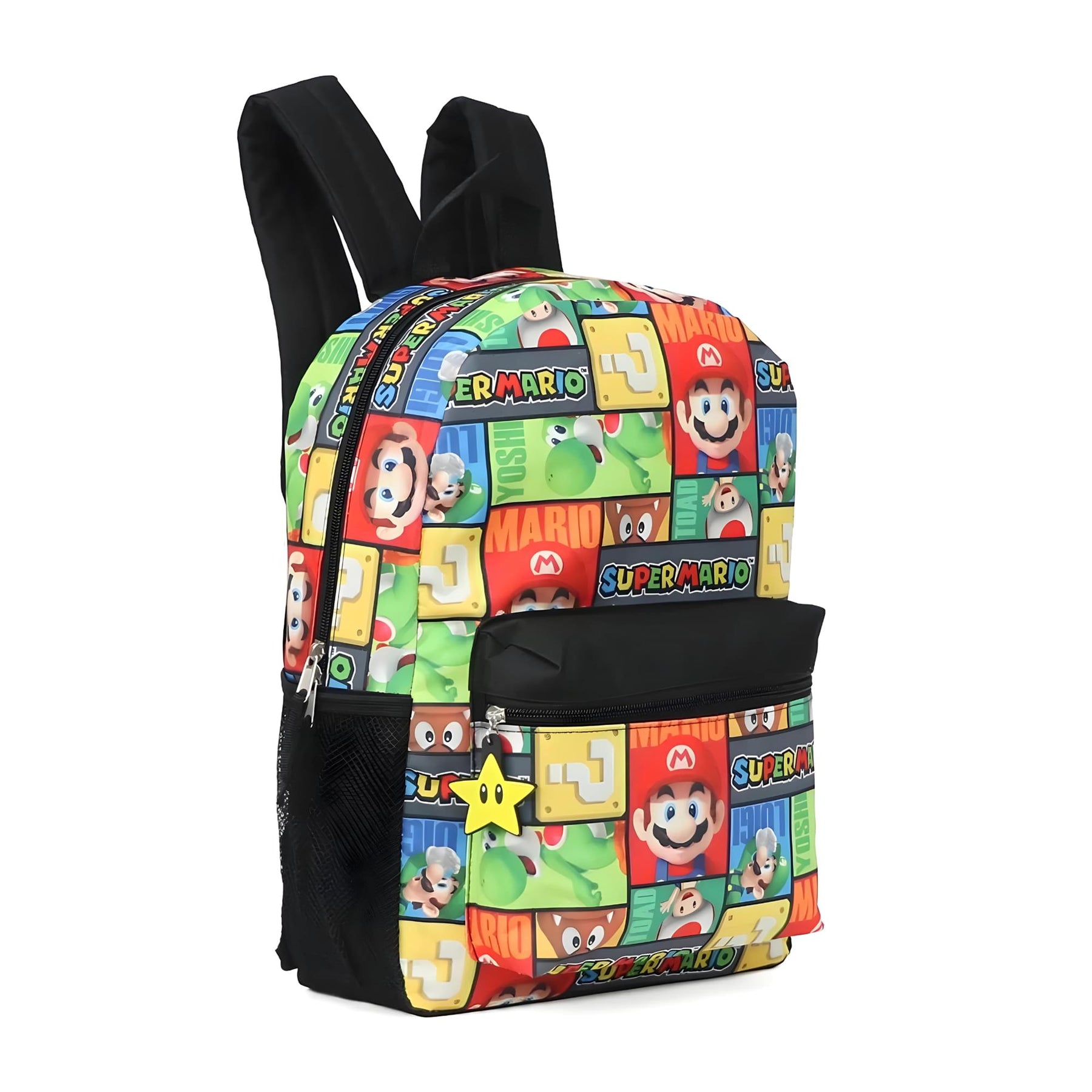 Super Mario Square Block Print 16 Inch Backpack