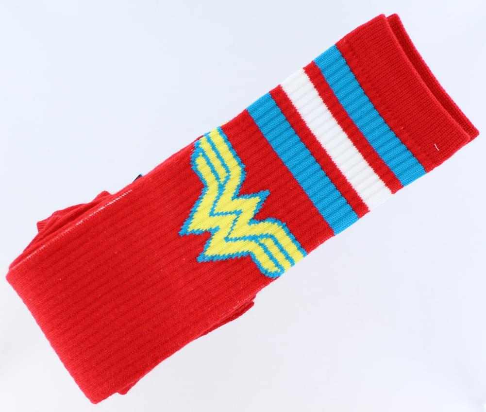 Wonder Woman Red Striped Knee High Socks