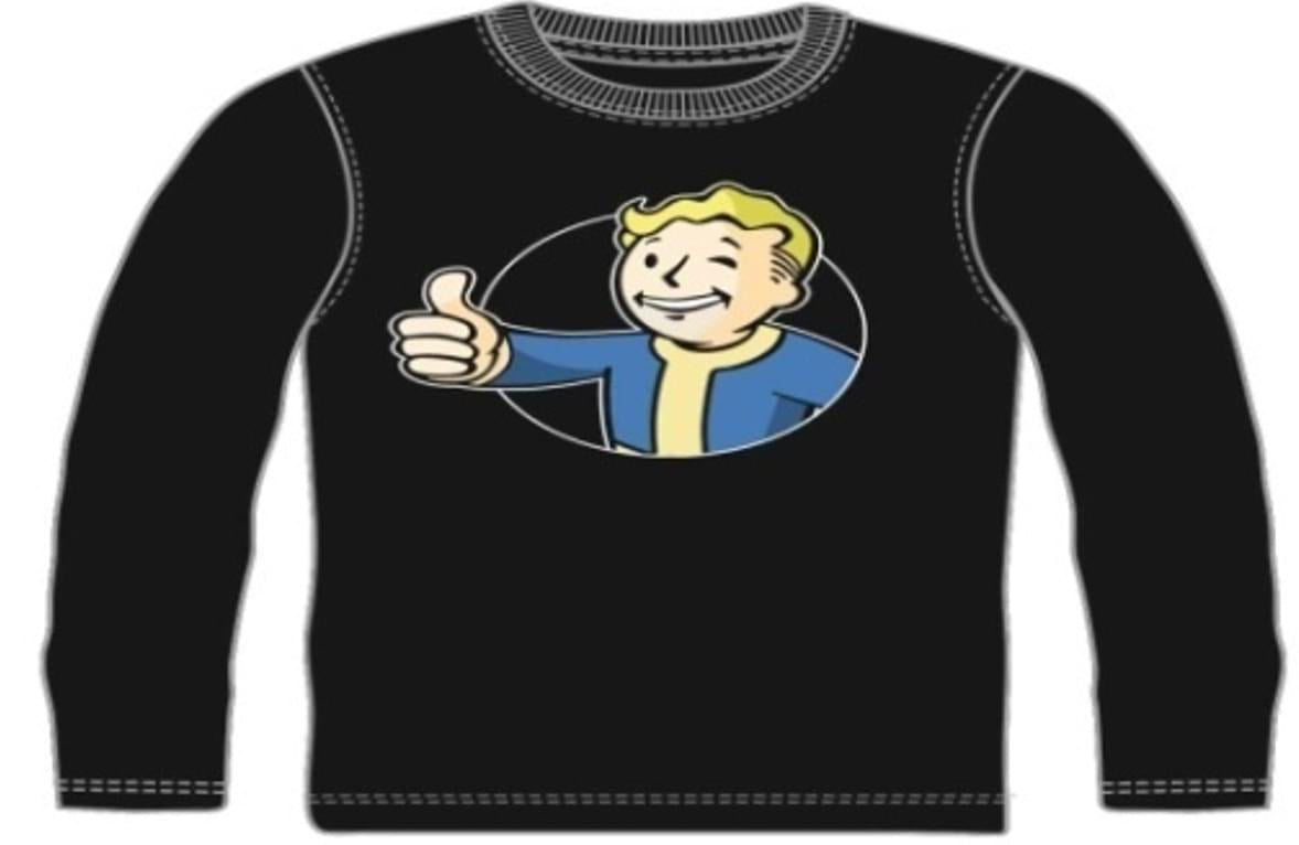 Fallout Vault Boy "Thumbs Up" Black Youth Long Sleeve Tee