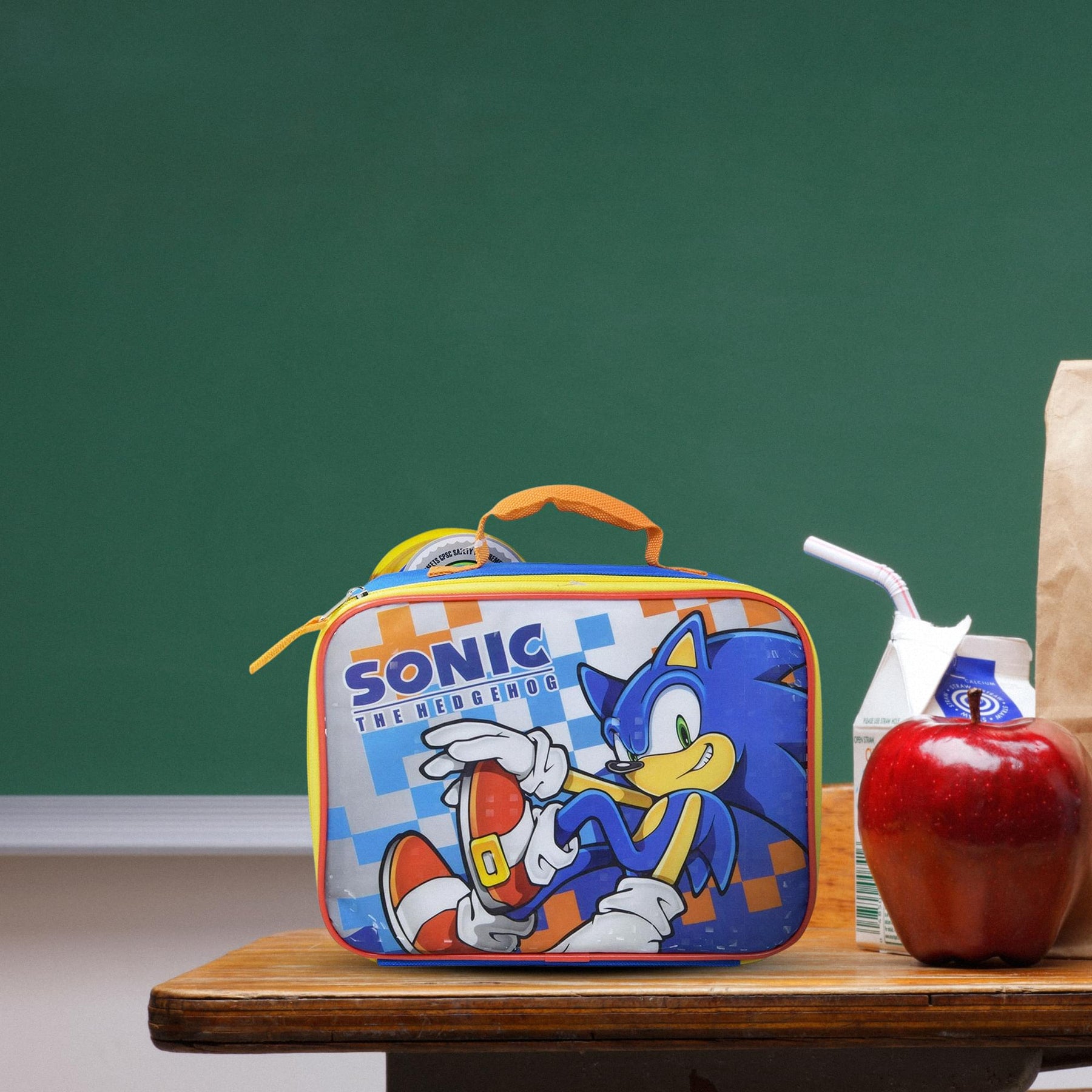 Sonic The Hedgehog Rectangle Lunch Bag | 9.5 x 3 x 8 Inches