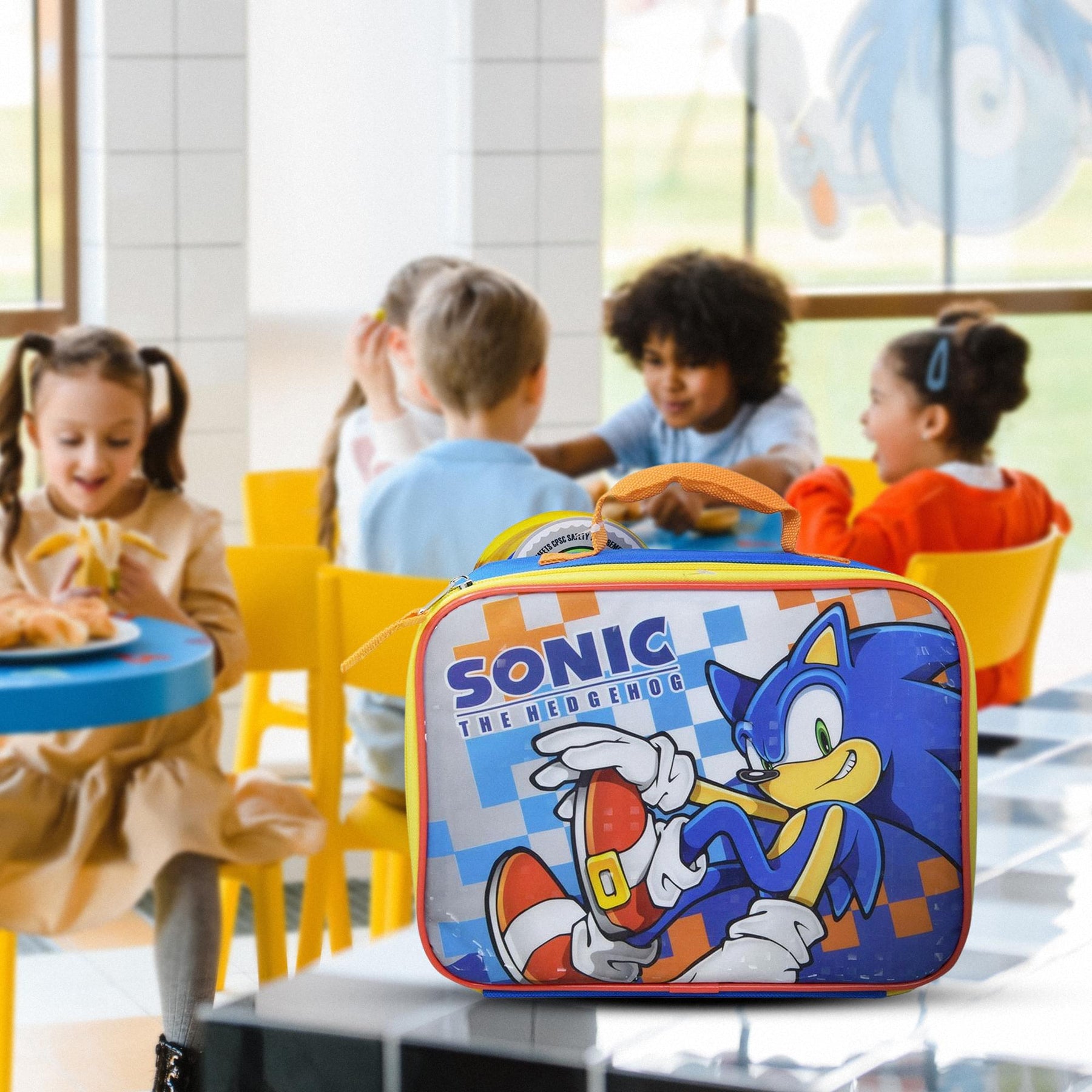 Sonic The Hedgehog Rectangle Lunch Bag | 9.5 x 3 x 8 Inches