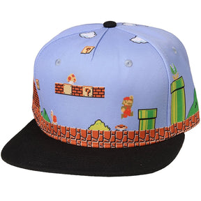 Super Mario Bros. 8-bit Landscape Snapback Hat