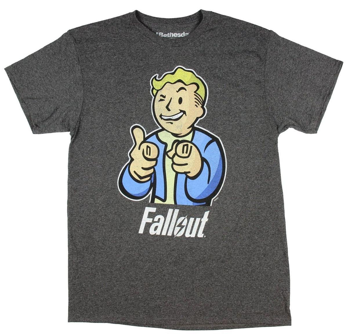 Fallout Vault Boy Charcoal Heather Adult T-Shirt