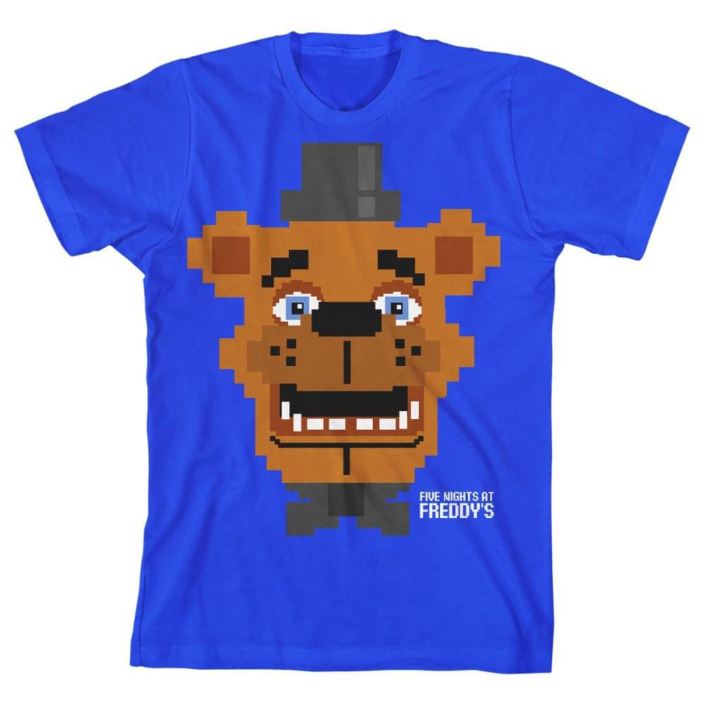 Five Nights at Freddys "Pixel Freddy" Boy's Blue T-Shirt