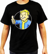 Fallout Vault Boy (Red Circle) Thumbs Up Boy's Black T-Shirt
