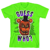 Five Nights at Freddy's "Guess Who?" Boy's Neon Green T-Shirt