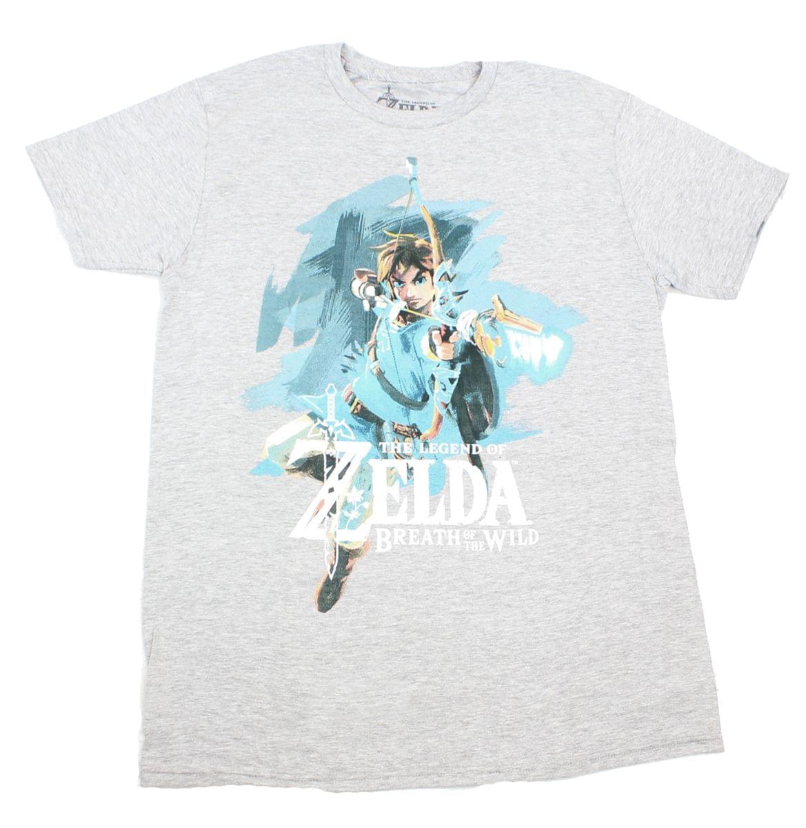 Legend of Zelda: Breath of the Wild Link with Bow Men's Grey T-Shirt