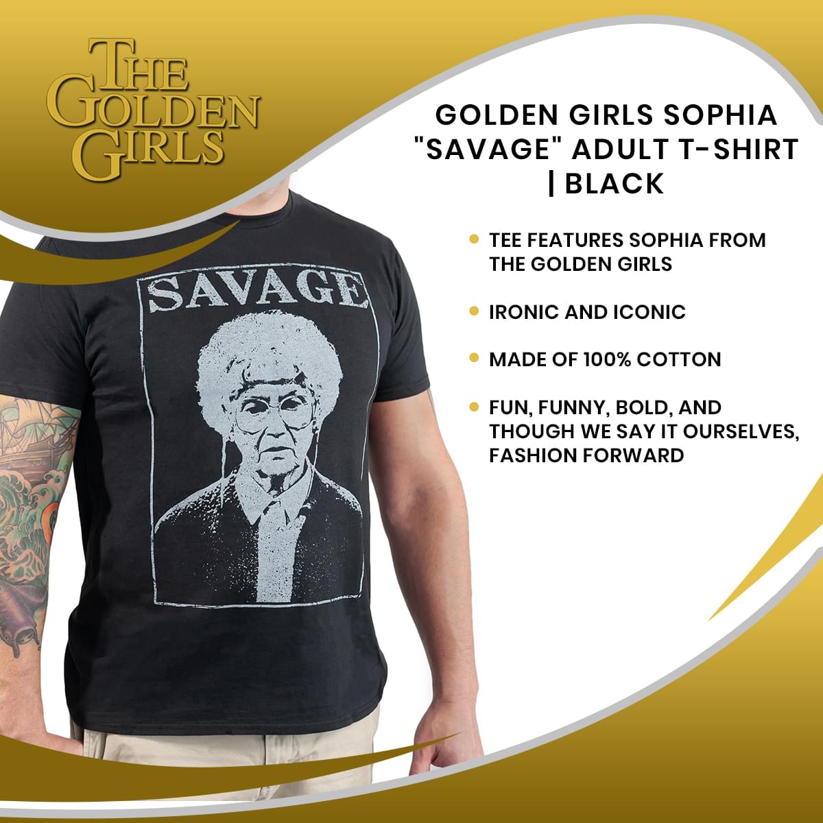 Golden Girls Sophia "Savage" Adult T-Shirt | Black