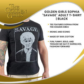 Golden Girls Sophia "Savage" Adult T-Shirt | Black