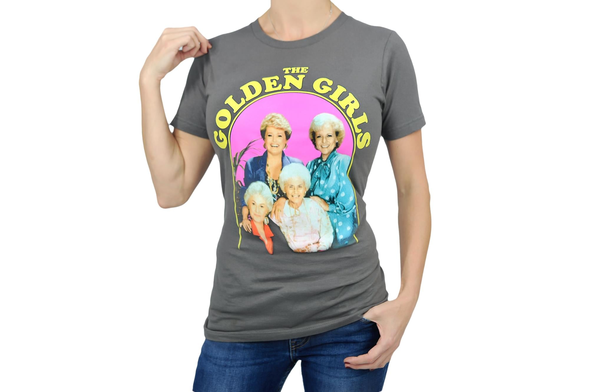 Golden Girls Group Shot Vintage T-Shirt | Charcoal Grey Shirt Featuring The Cast