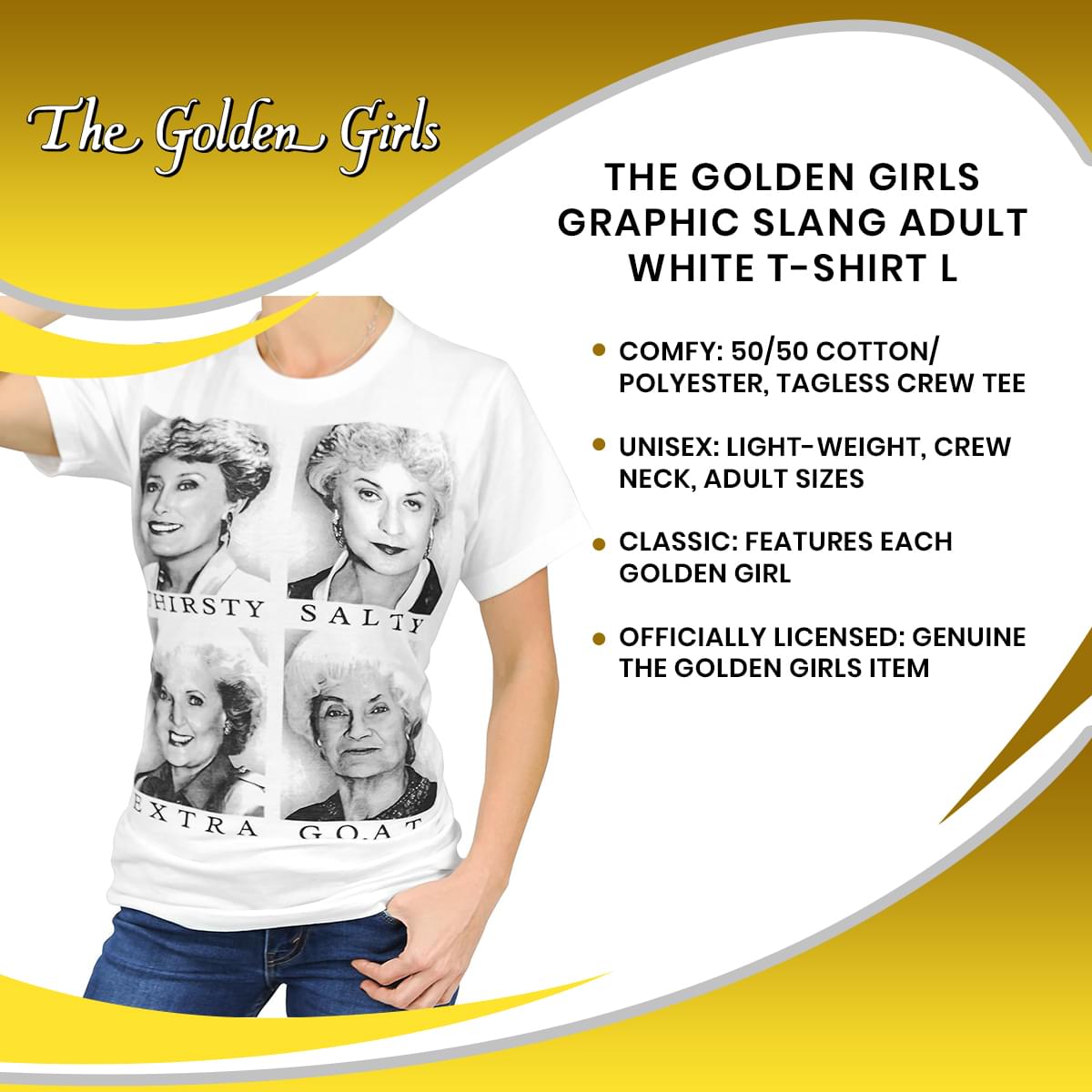 The Golden Girls Graphic Slang Adult White T-Shirt