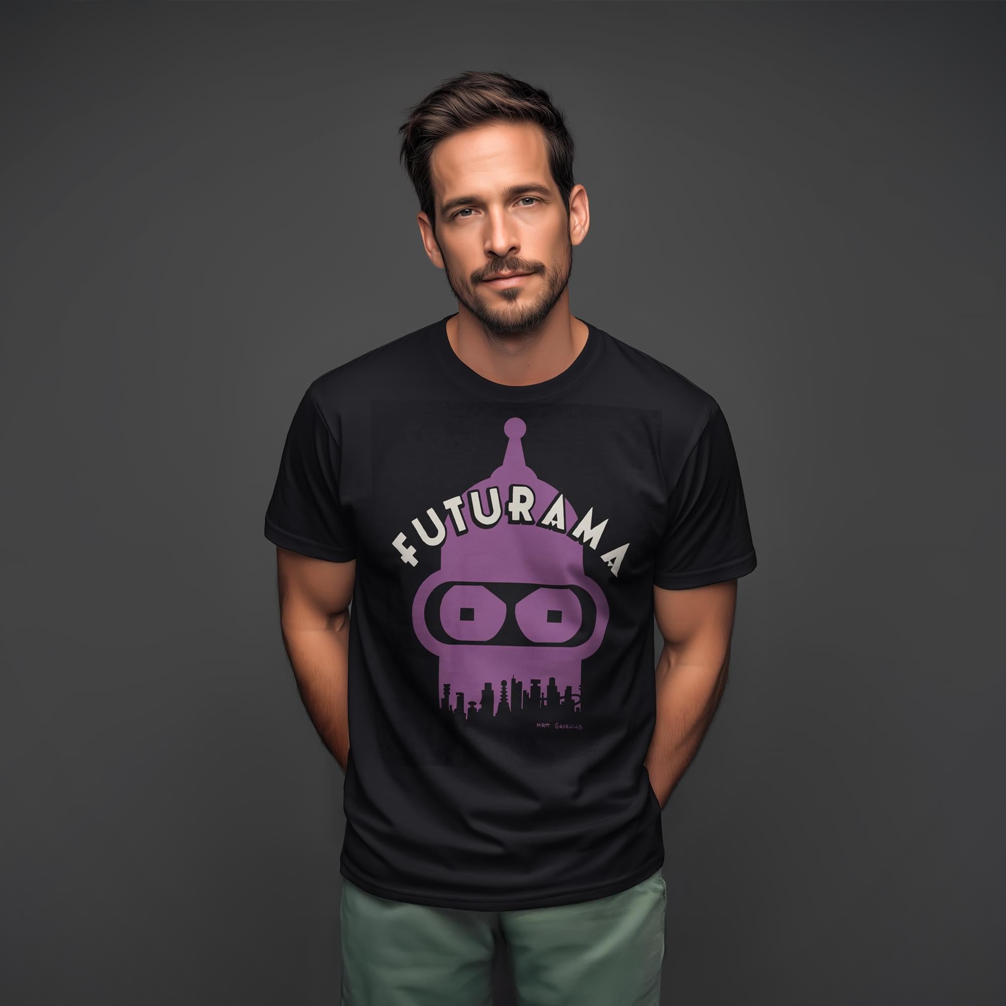 Futurama Bender Cityscape T-Shirt