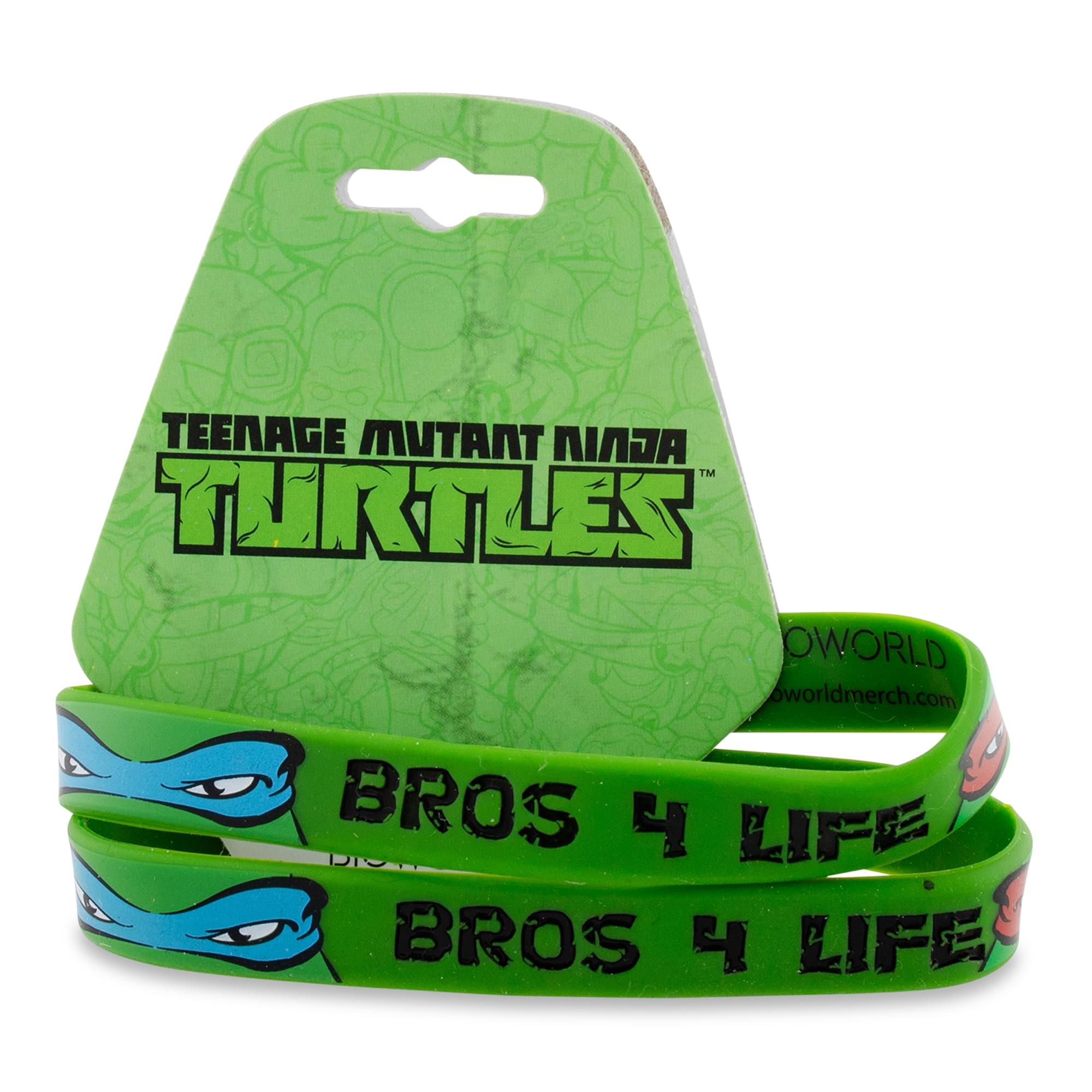 Teenage Mutant Ninja Turtles "Bros 4 Life" Green Rubber Bracelet 2-Pack
