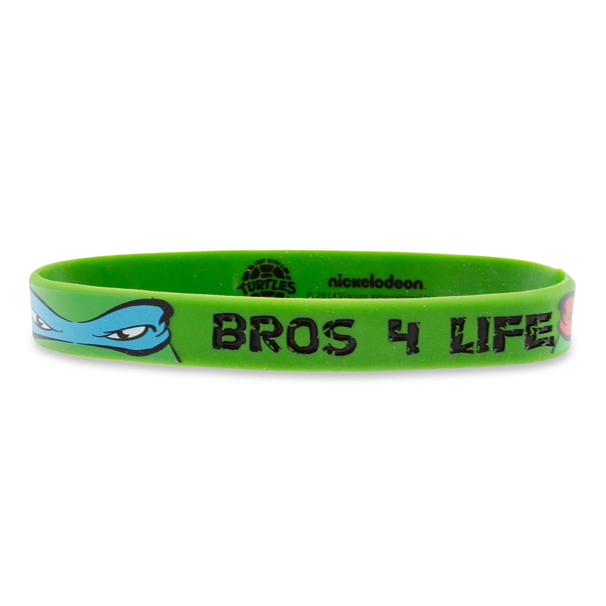 Teenage Mutant Ninja Turtles "Bros 4 Life" Green Rubber Bracelet 2-Pack