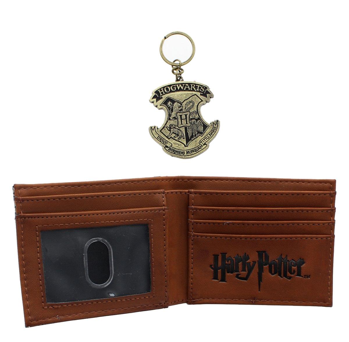 Harry Potter "Muggledom Mysterium" Bi-Fold Wallet and Hogwarts Keychain Set