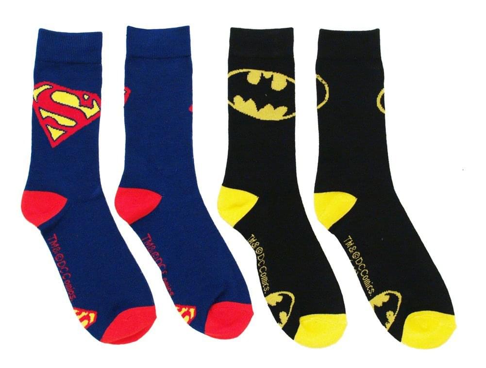 Dc Comics Tilted Logo Crew Socks 2 Pack