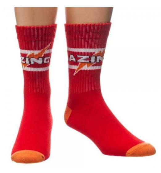 Big Bang Theory Bazinga Red Athletic Men's Crew Socks