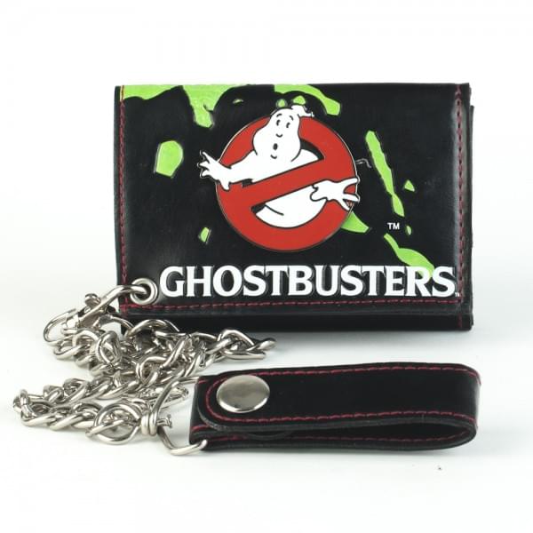 Ghostbusters Metal Badge And Chain Black Wallet