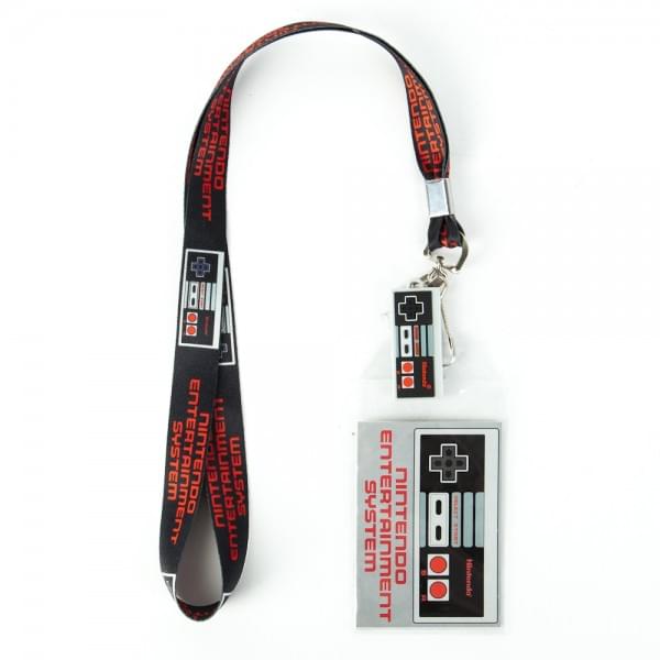 Nintendo Nes Controller Lanyard With Rubber Charm