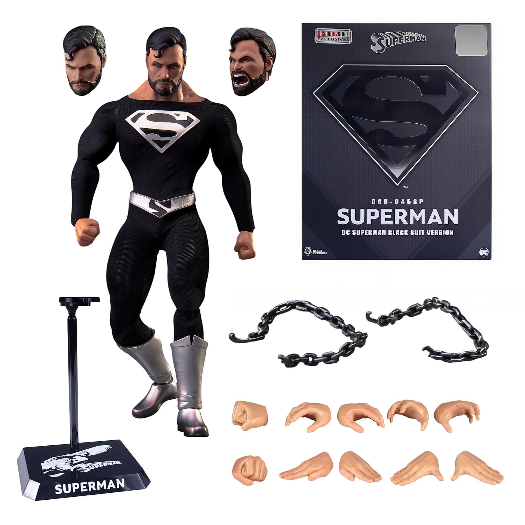 DC Comics Dynamic 8ction Heroes | DAH-45SP Superman (Black Suit Ver.)