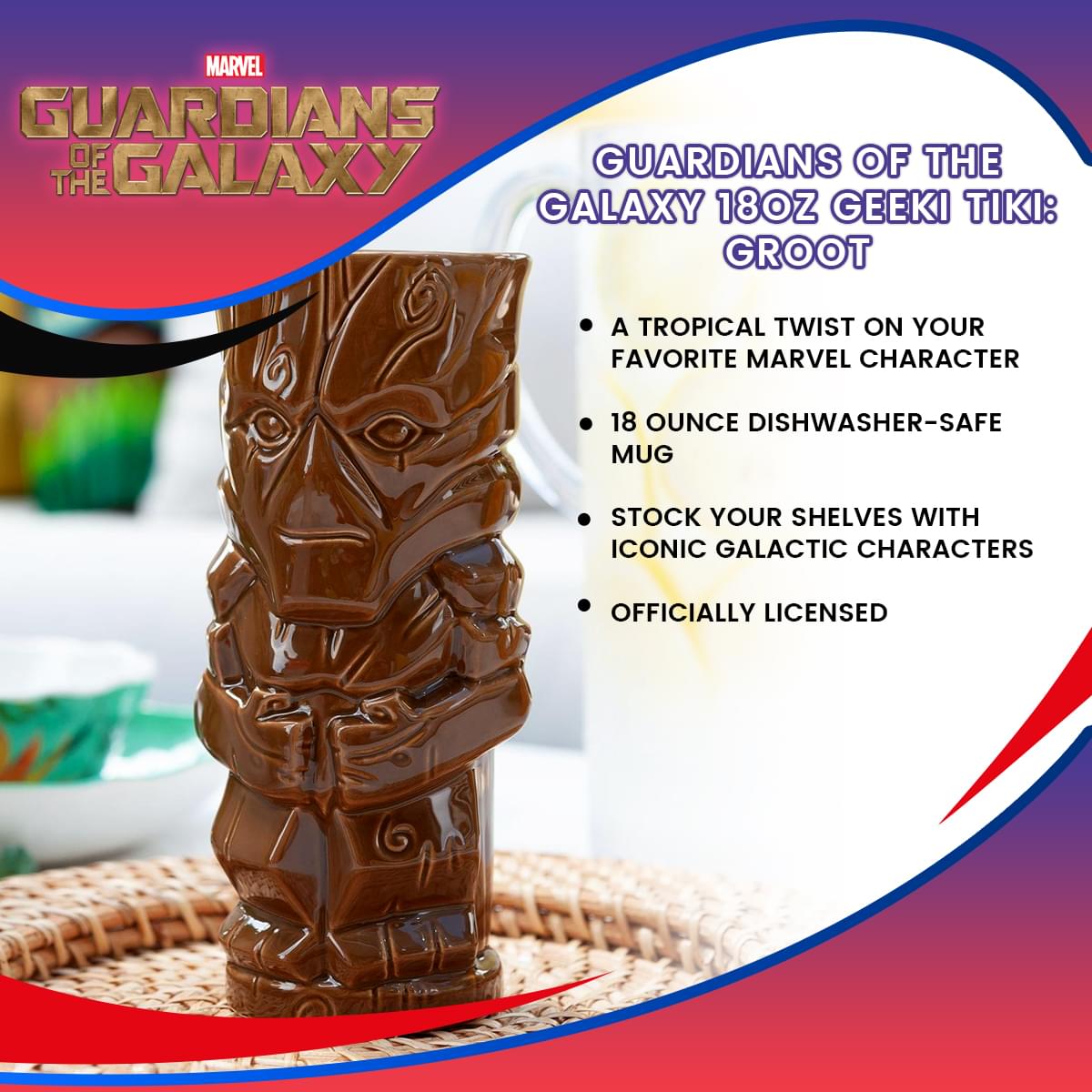 Geeki Tikis Guardians of the Galaxy Groot Ceramic Mug | Holds 18 Ounces