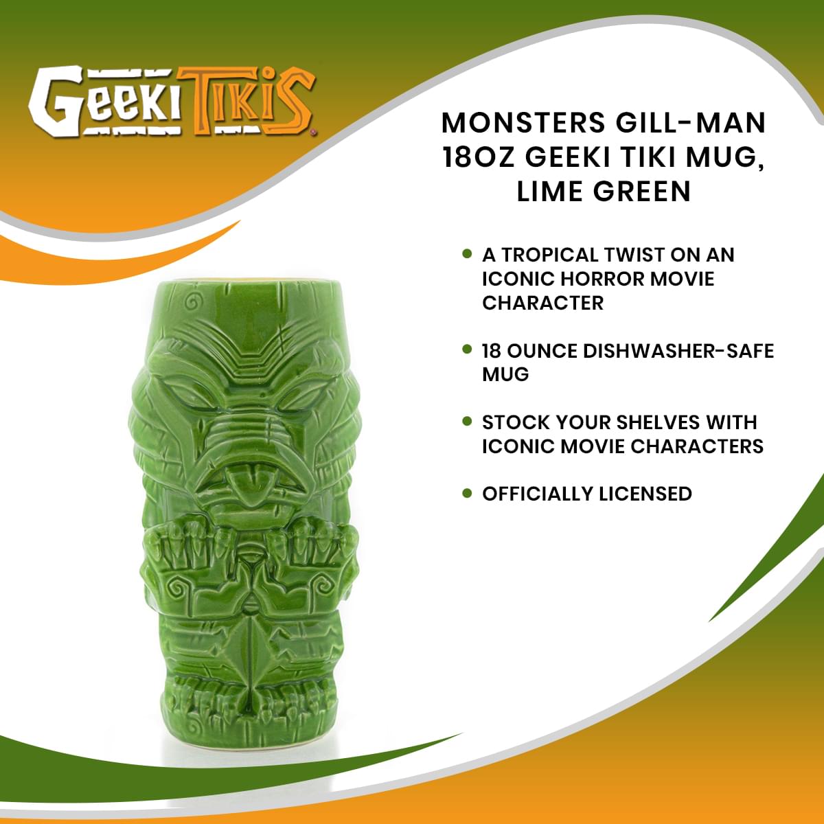 Geeki Tikis Monsters Gill-Man Ceramic Mug | Holds 18 Ounces