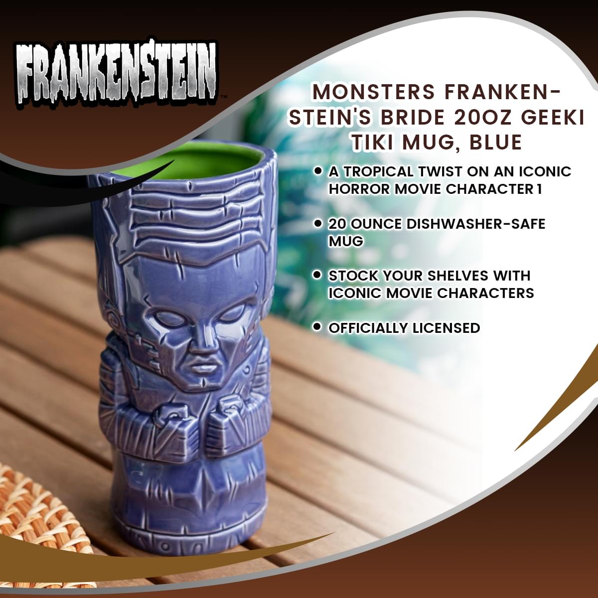 Geeki Tikis Monsters Frankenstein's Bride Ceramic Mug | Holds 20 Ounces