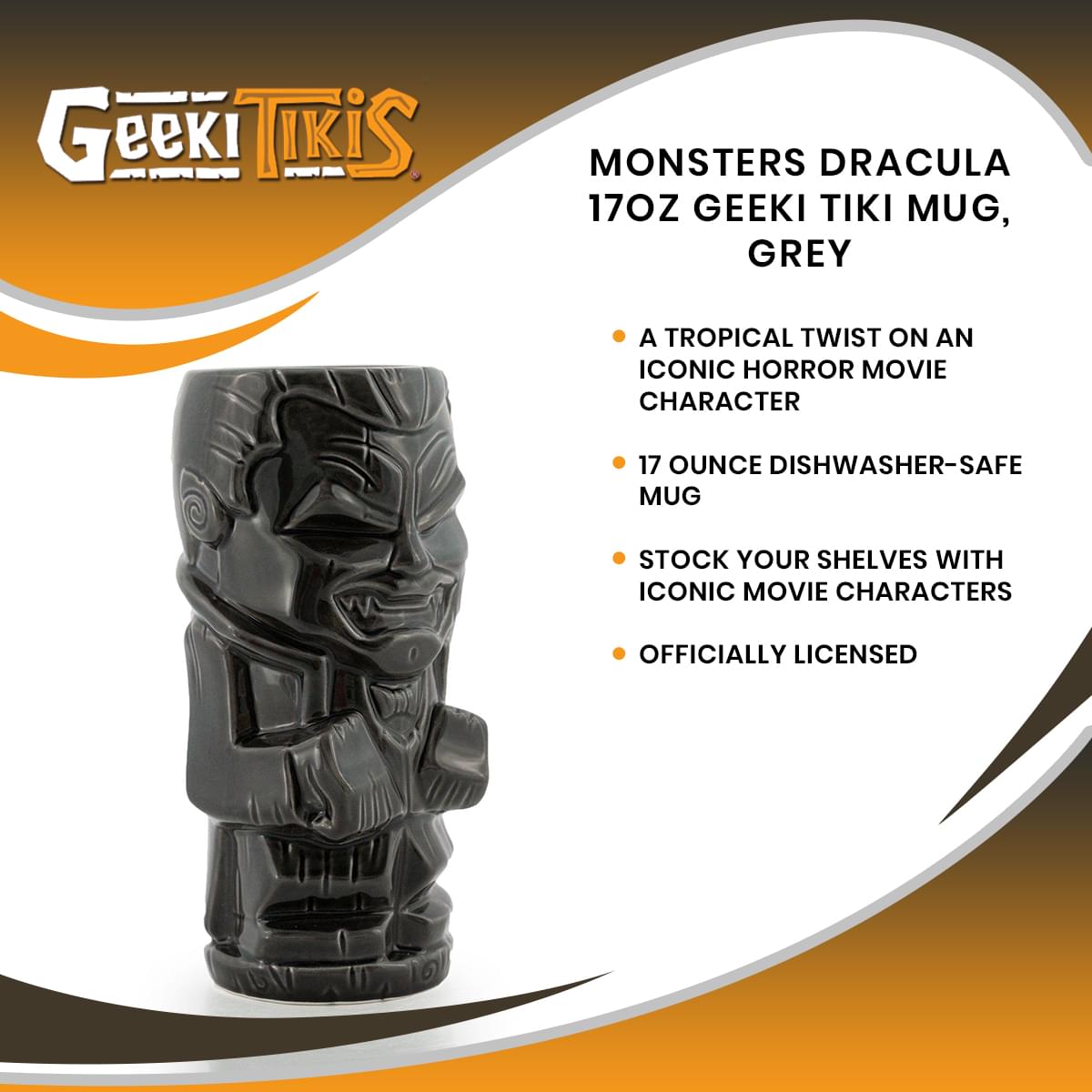 Geeki Tikis Monsters Dracula Ceramic Mug | Holds 17 Ounces