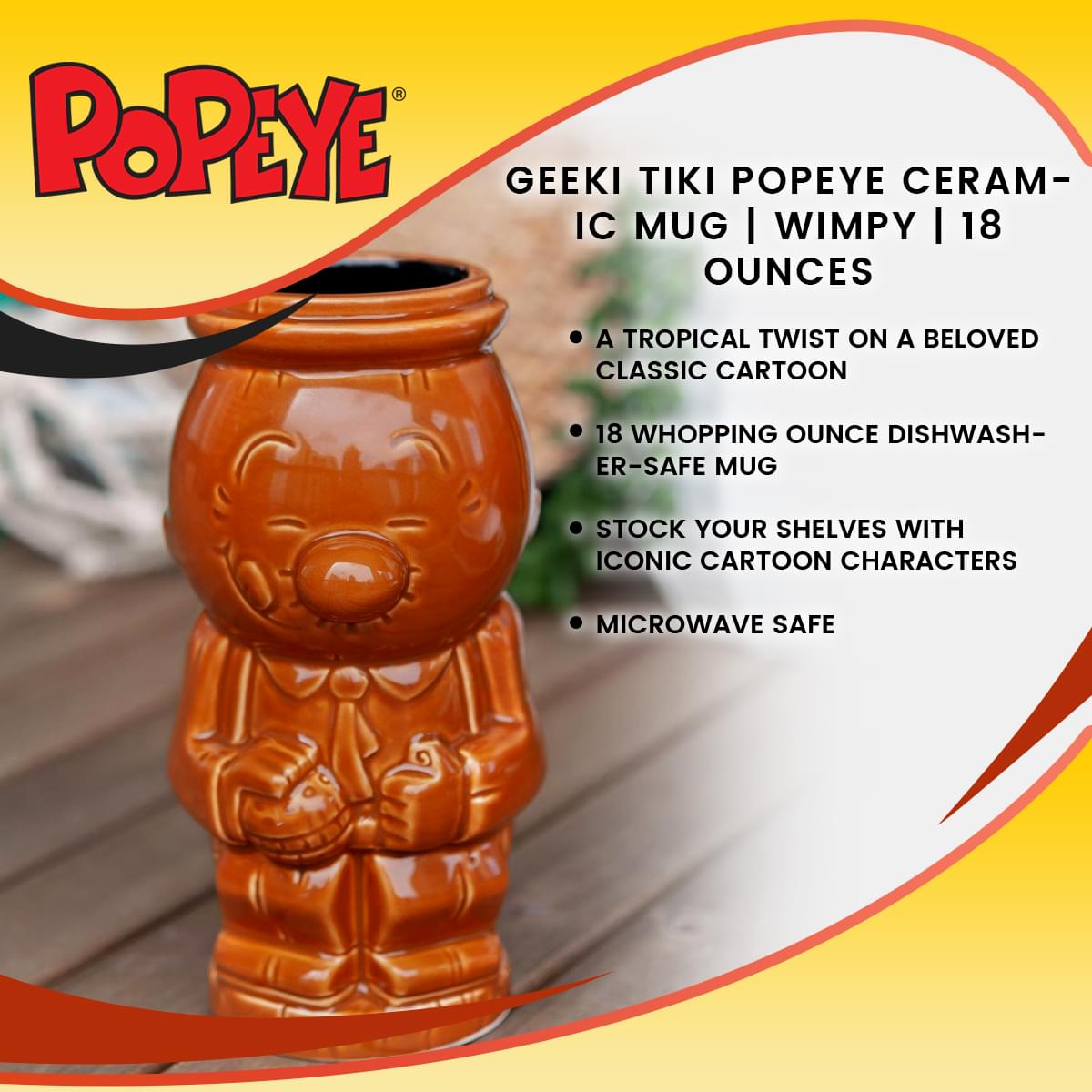Geeki Tikis Popeye Ceramic Mug | Wimpy | Holds 18 Ounces