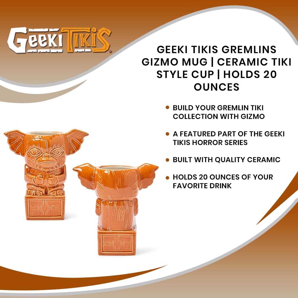 Geeki Tikis Gremlins Gizmo Mug | Ceramic Tiki Style Cup | Holds 20 Ounces