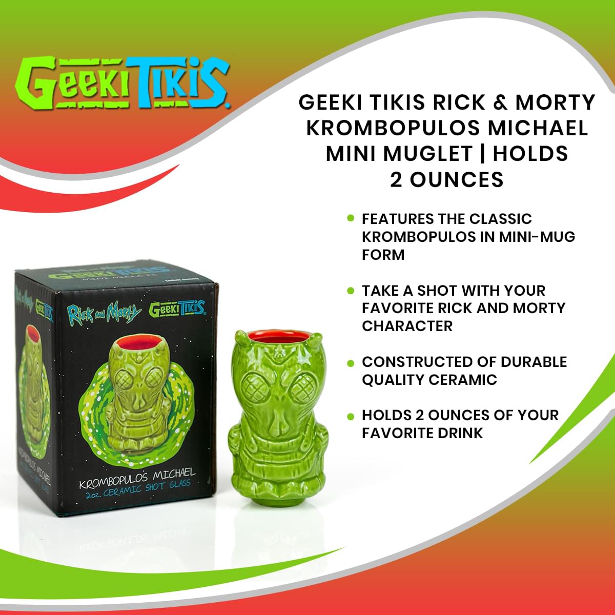 Geeki Tikis Rick and Morty Krombopulos Mini Muglet | Holds 2 Ounces