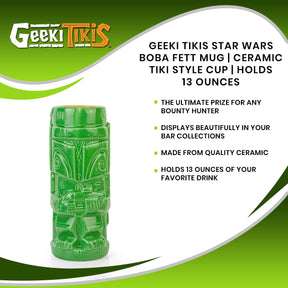 Geeki Tikis Star Wars Boba Fett Mug | Ceramic Tiki Style Cup | Holds 13 Ounces