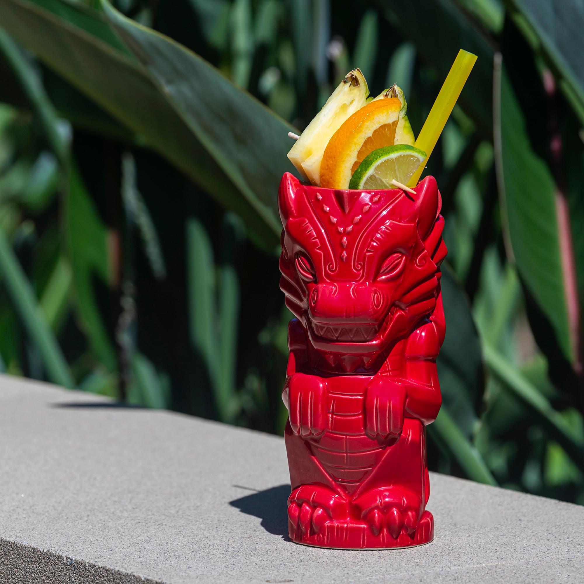 Geeki Tikis Red Dragon Fantasy Mug | Ceramic Tiki Style Cup | Holds 17 Ounces